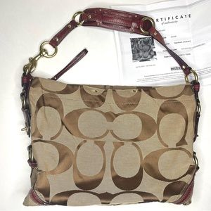 Vintage Brown Coach Slouchy Satchel Bag with Gold Accents 90’s Neutral